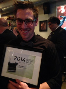Rakoz winning the 2014 Critter for Best Solo Performance